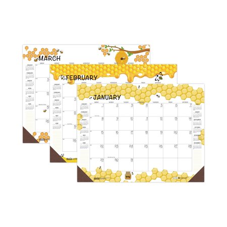 HOUSE OF DOOLITTLE Recycled Honeycomb Desk Pad Calendar, 18.5x13, White/Multicolor Sheets, 12-Month (Jan to Dec): 2023 1566